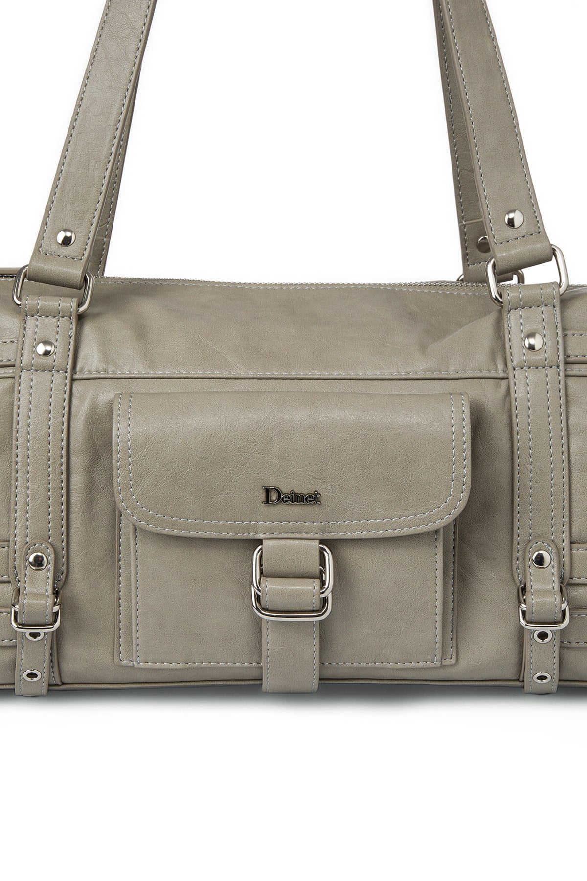 BELTED POCKET SHOULDER BAG IN GREY — image 6