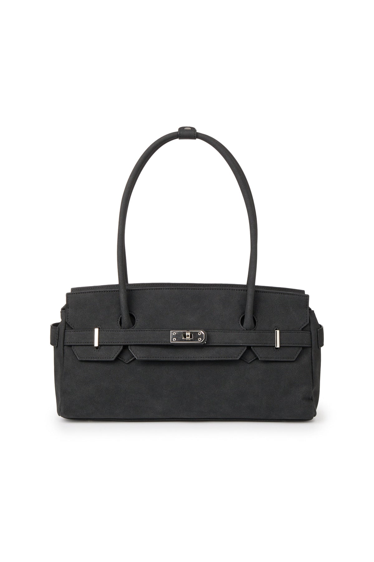 FAUX SUEDE TWO-WAY BAG IN BLACK — image 1