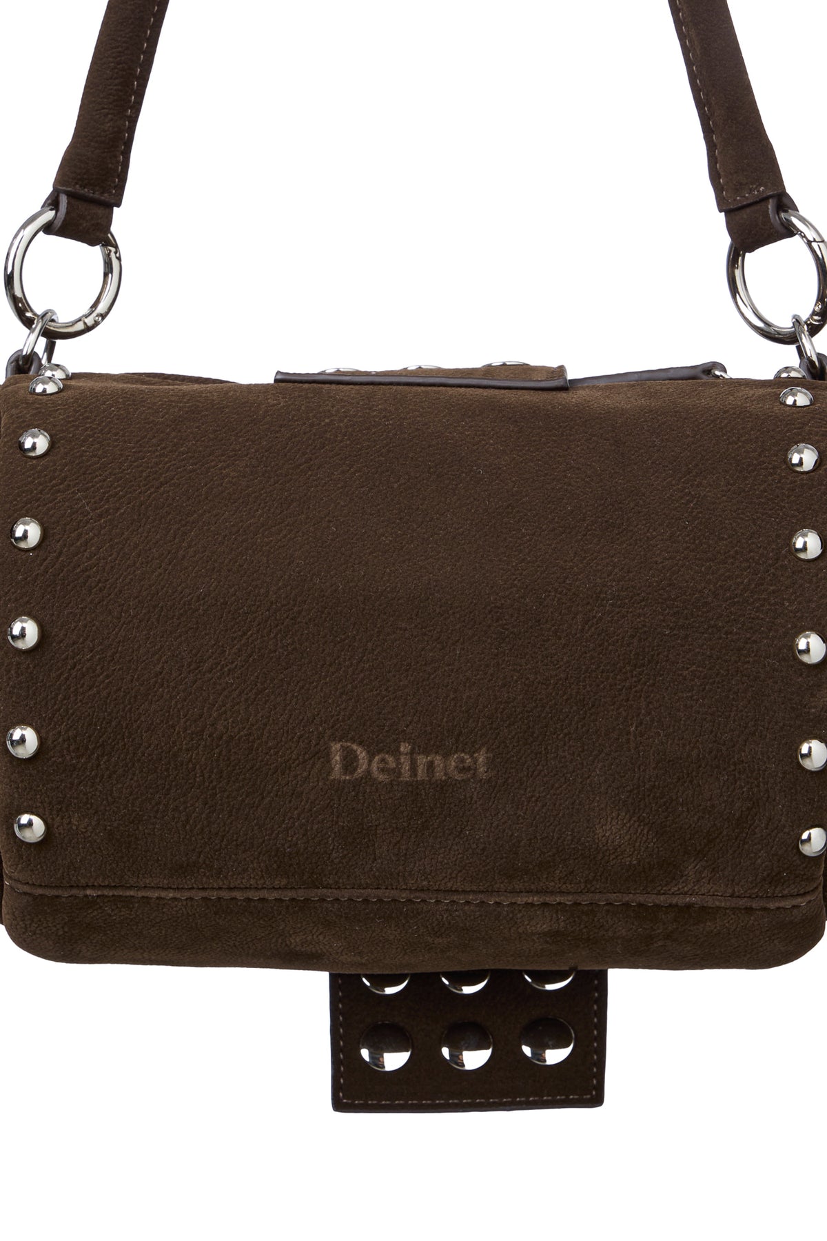 TWO-WAY STUD MINI BAG IN BROWN — image 8