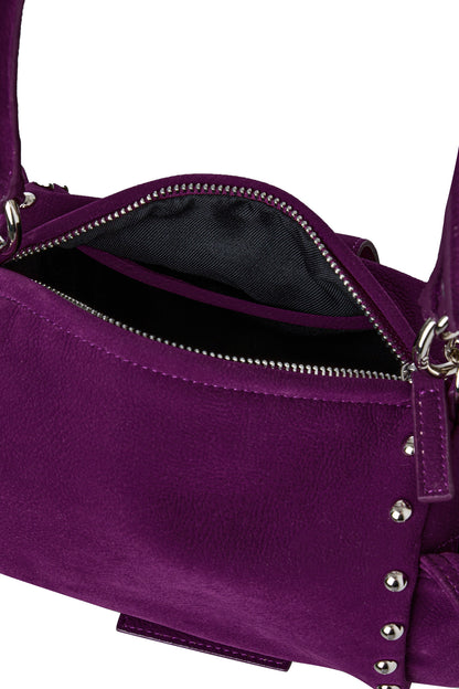 TWO-WAY STUD MINI BAG IN PURPLE — image 11