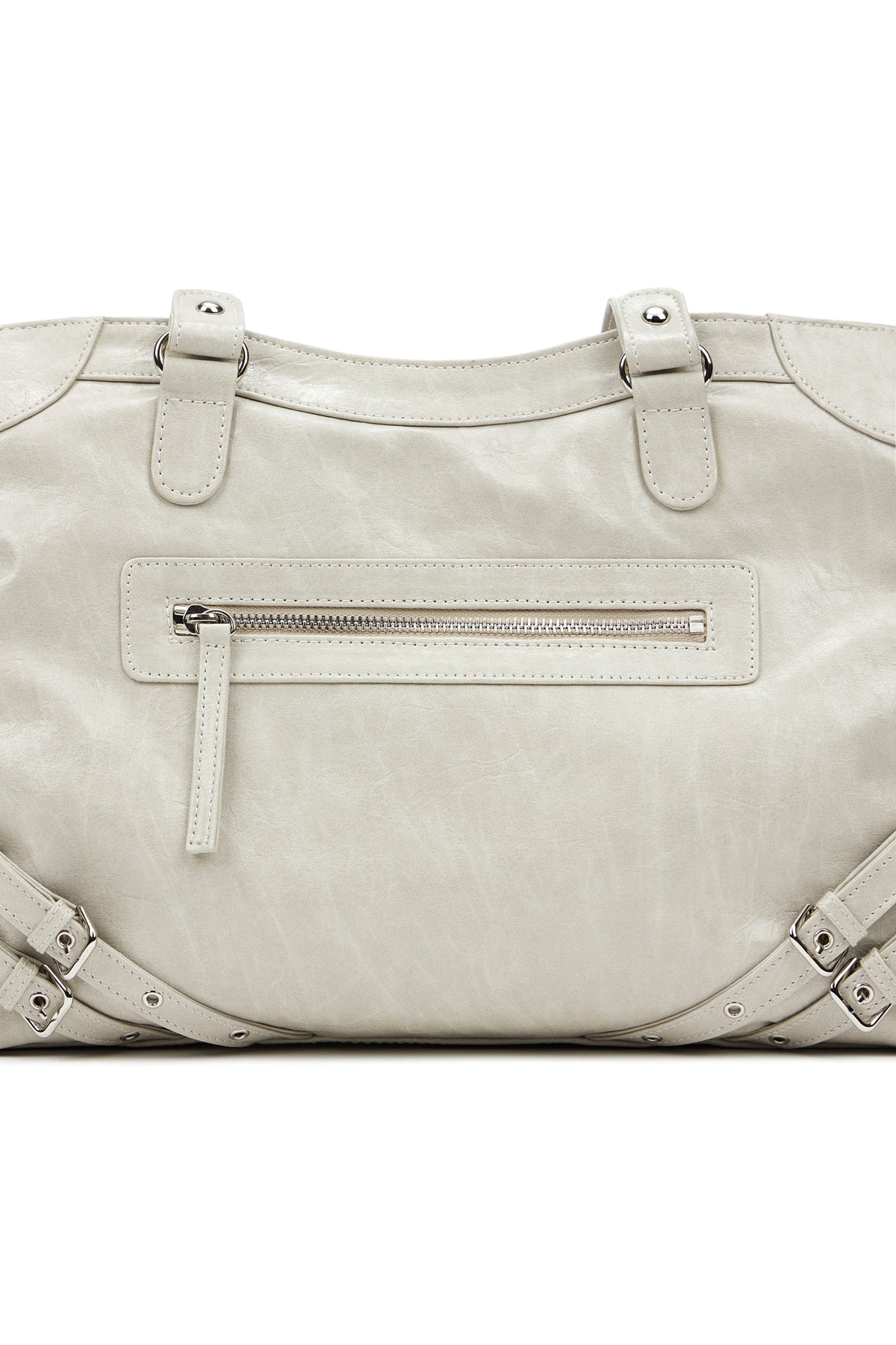 STUD POCKET BIG BAG IN ASH BEIGE — image 6
