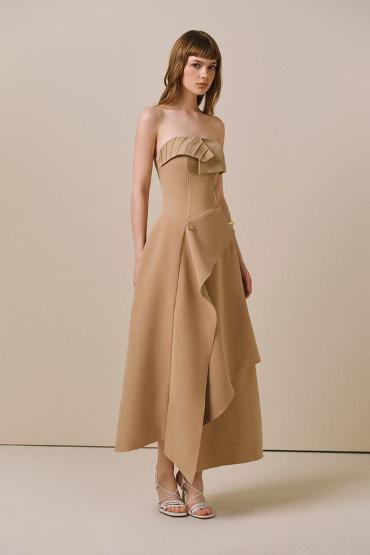CICI NASIR Off-Shoulder Midi Dress