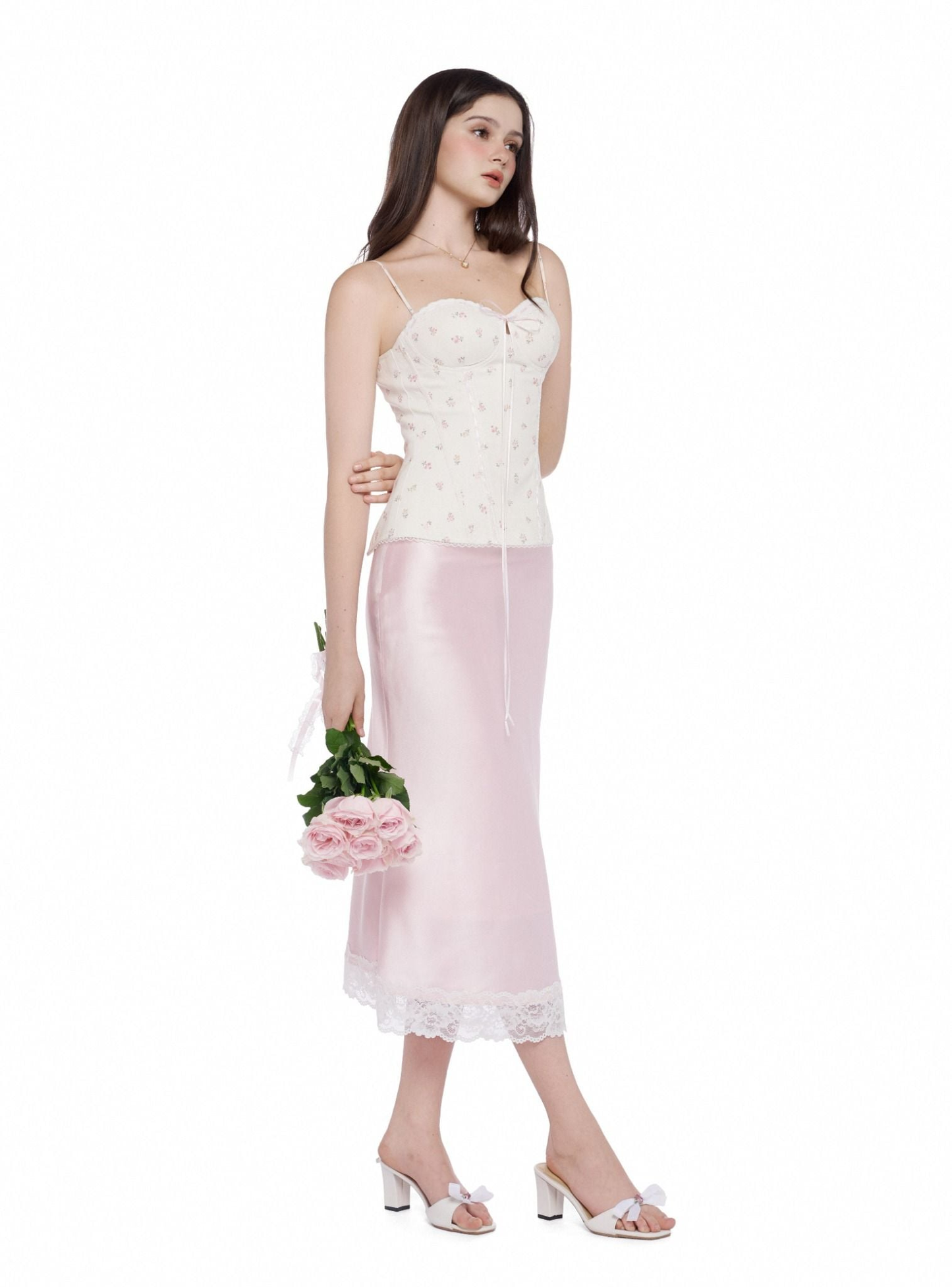 Ouah Baby Blush Lace silky skirt
