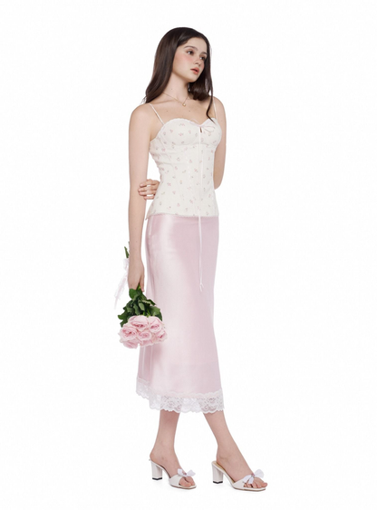 Ouah Baby Blush Lace silky skirt