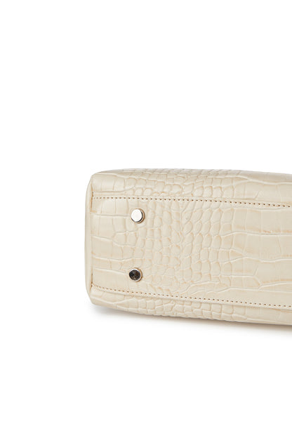 CROCODILE PATTERN TWO-WAY BAG IN CREAM — image 10