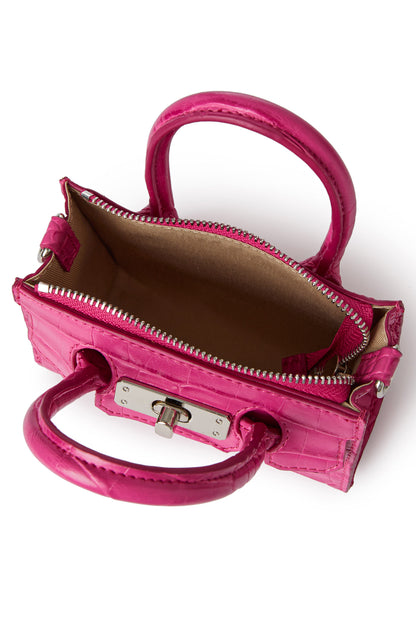 CROCODILE PATTERN CHAIN MINI BAG IN HOT PINK — image 7