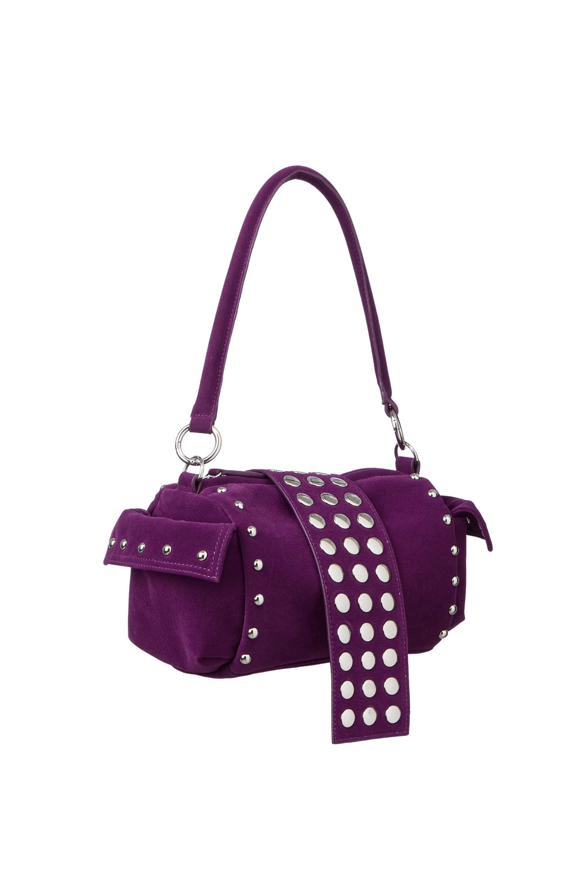 TWO-WAY STUD MINI BAG IN PURPLE — image 4
