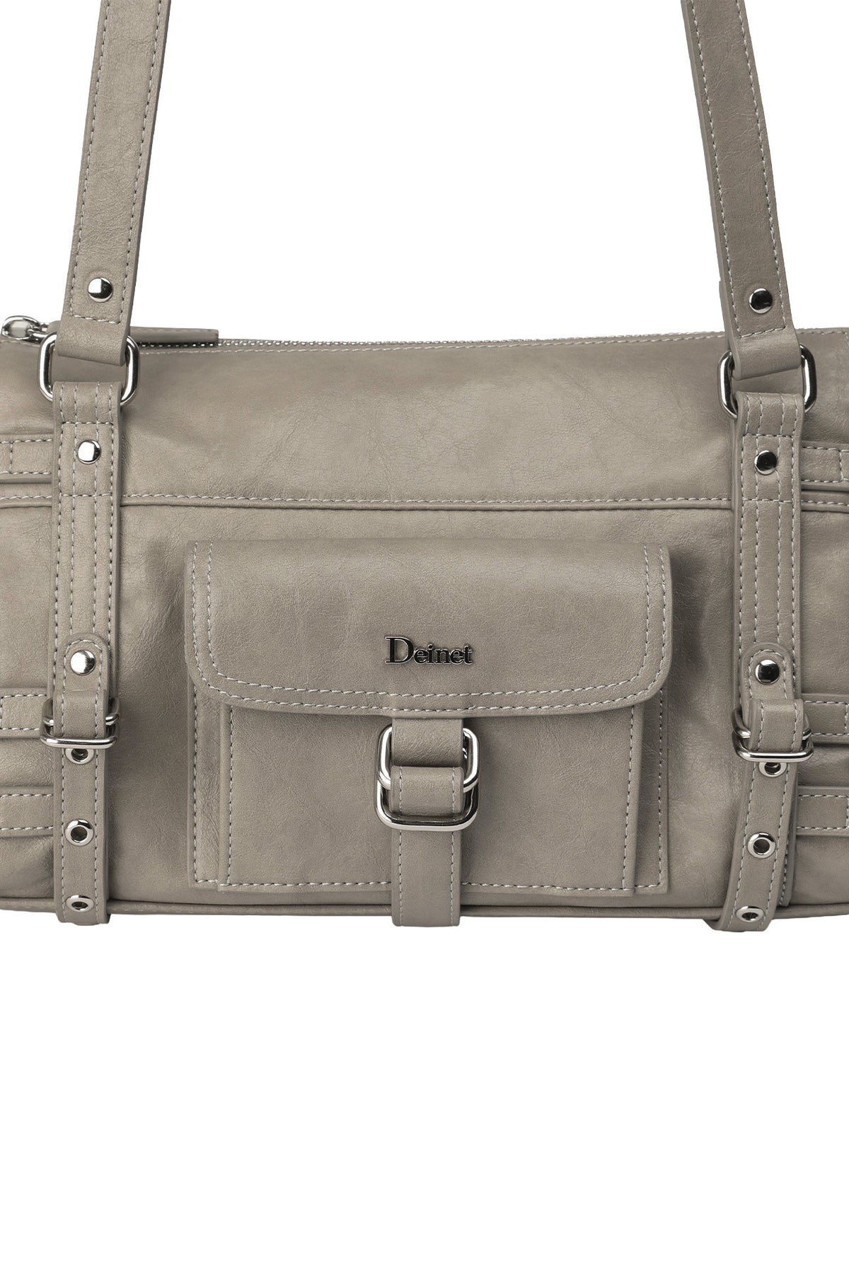 BELTED POCKET MINI SHOULDER BAG IN GREY — image 5