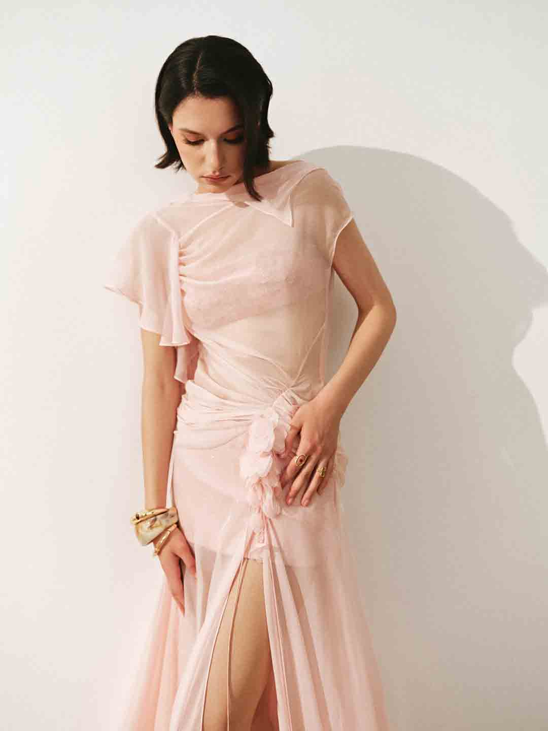 CICI Aurora Backless Sheer Maxi Dress — view 2