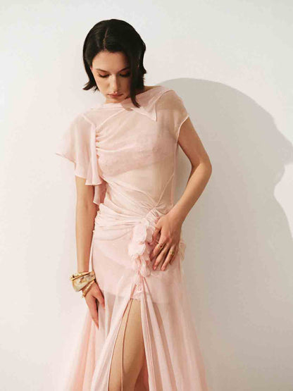 CICI Aurora Backless Sheer Maxi Dress — view 2