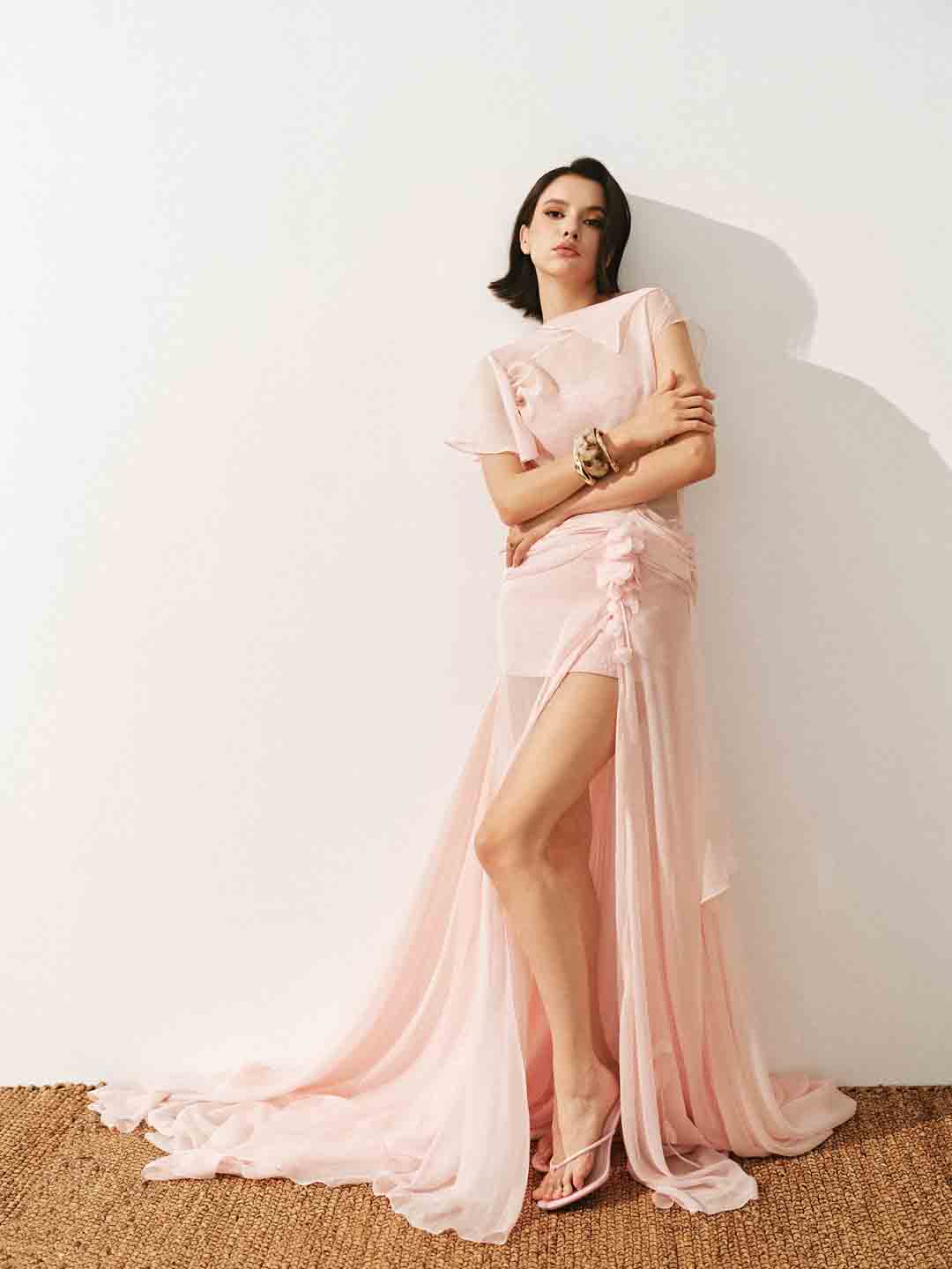CICI Aurora Backless Sheer Maxi Dress — view 4