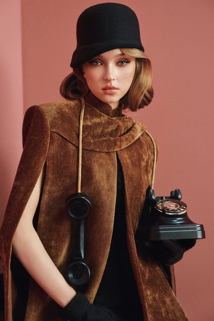 CICI BRONTE Velvet Cape Coat — view 2