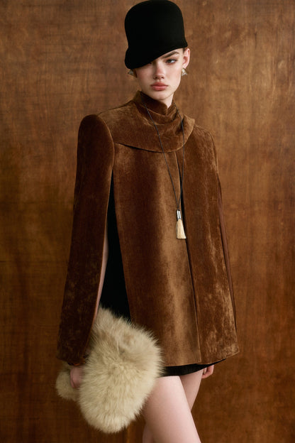 CICI BRONTE Velvet Cape Coat — view 4