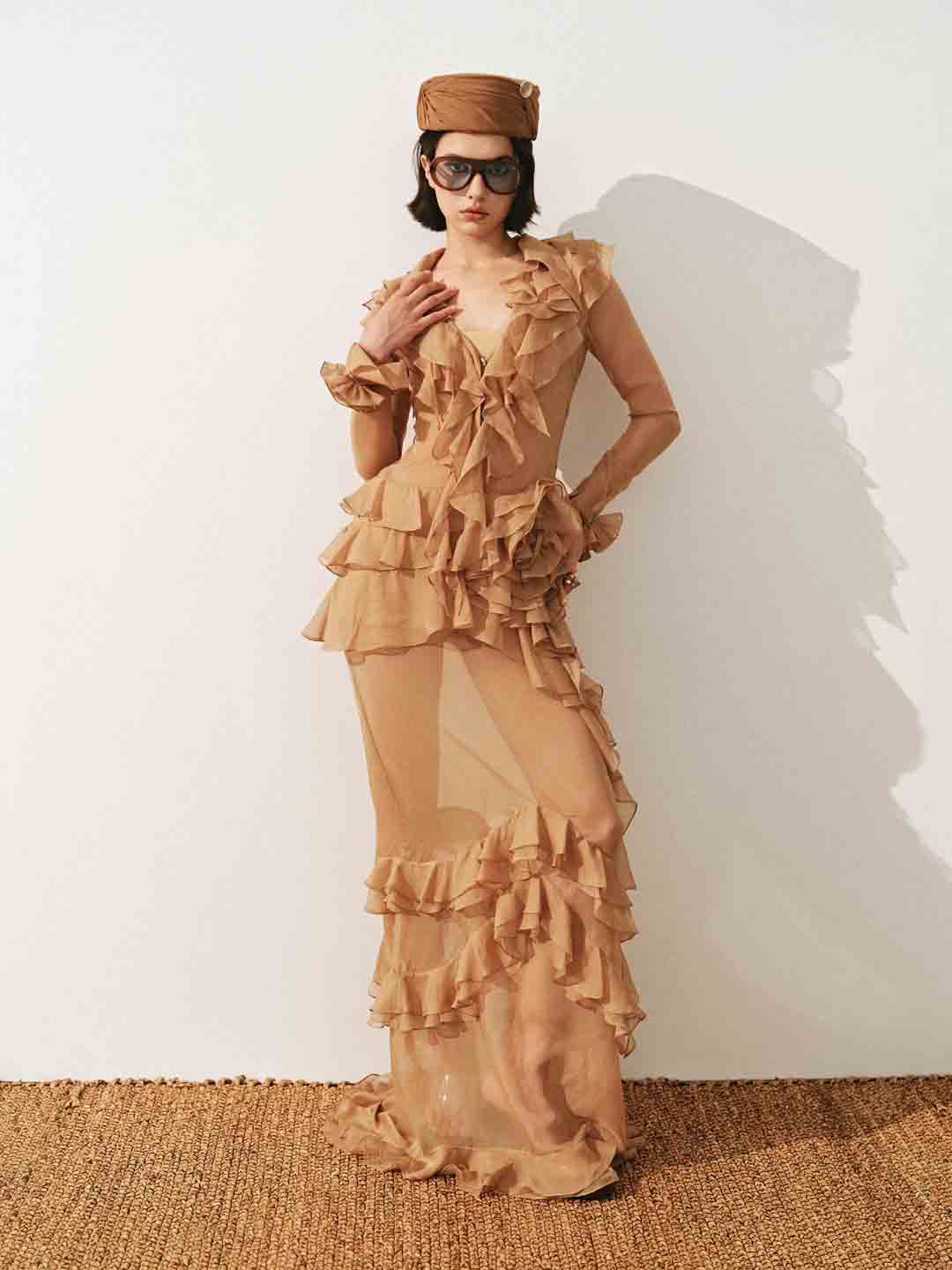 CICI Goldie Ruffle Maxi Dress — view 1