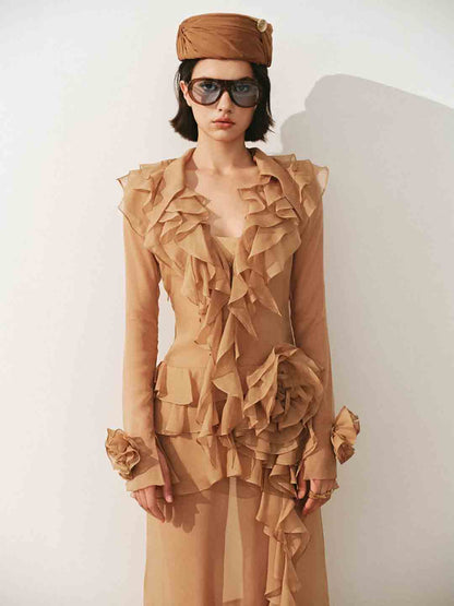 CICI Goldie Ruffle Maxi Dress — view 4
