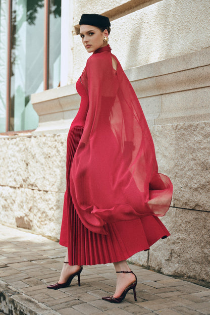 CICI NYRIA Midi Dress with Neck Scarf — view 4