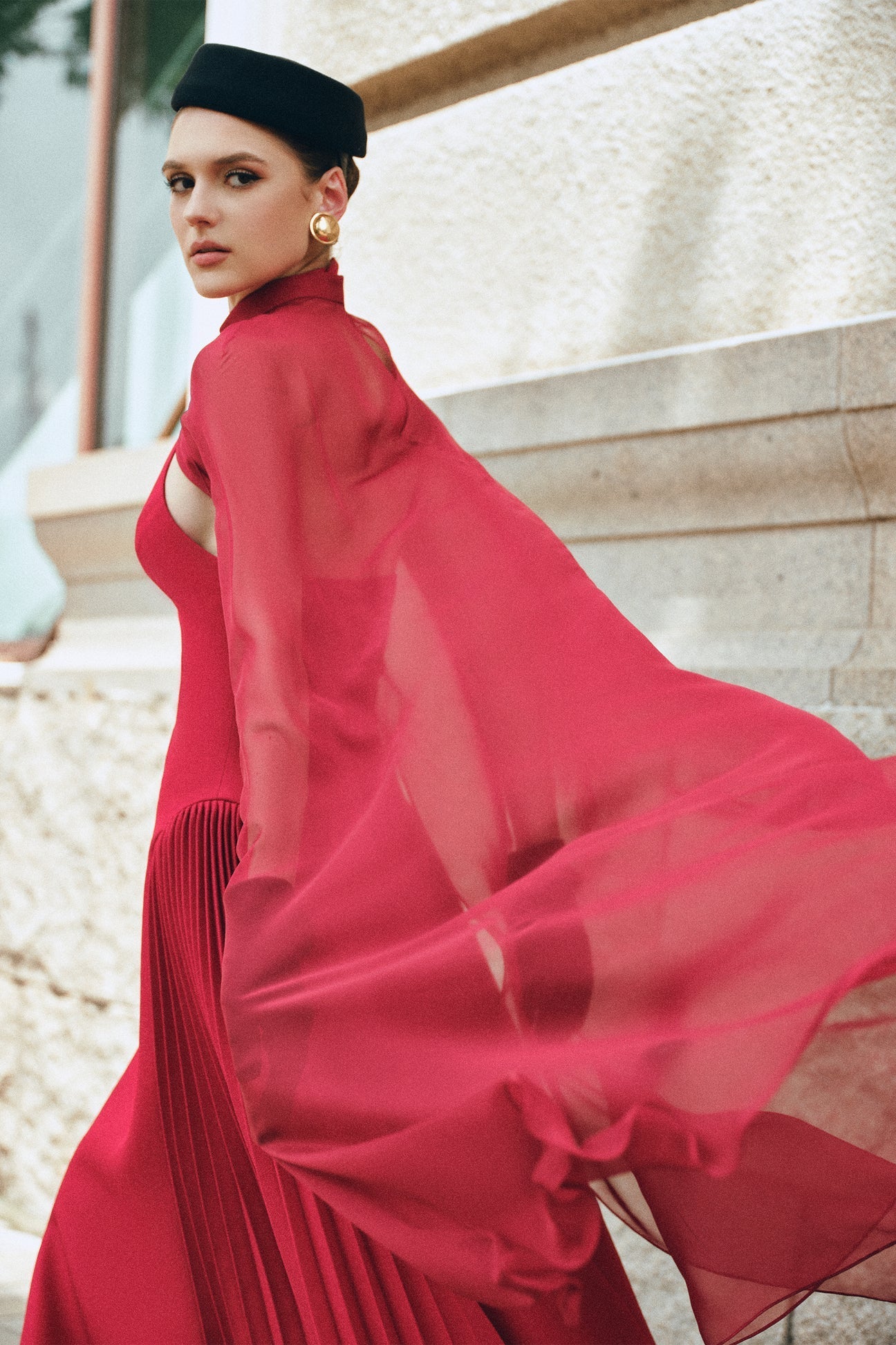 CICI NYRIA Midi Dress with Neck Scarf — view 5