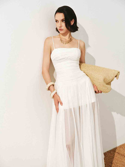 CICI Thea Sheer Maxi Dress & Thea Asymmetric Draped Cape Set — view 5