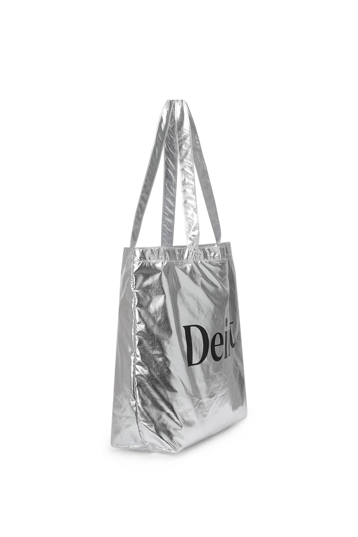 ESSENTIAL LOGO SHOULDER BIG BAG IN SILVER — image 8