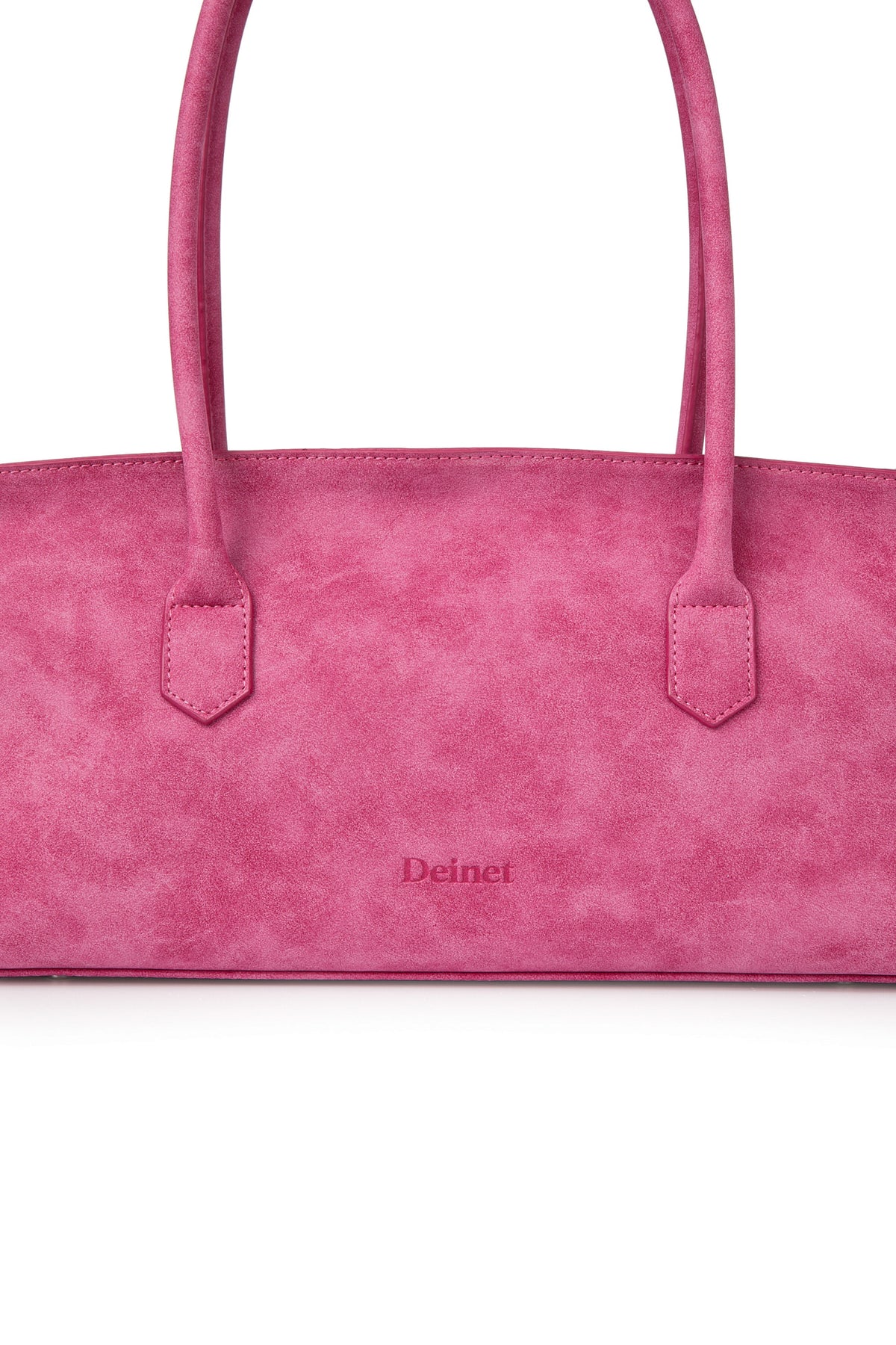 FAUX SUEDE TWO-WAY BAG IN DEEP PINK — image 8