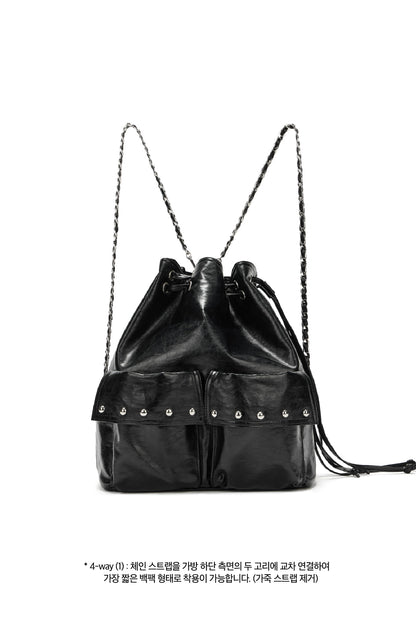 DEINET 5-WAY STUD POCKET MULTI BAG IN BLACK — image 7