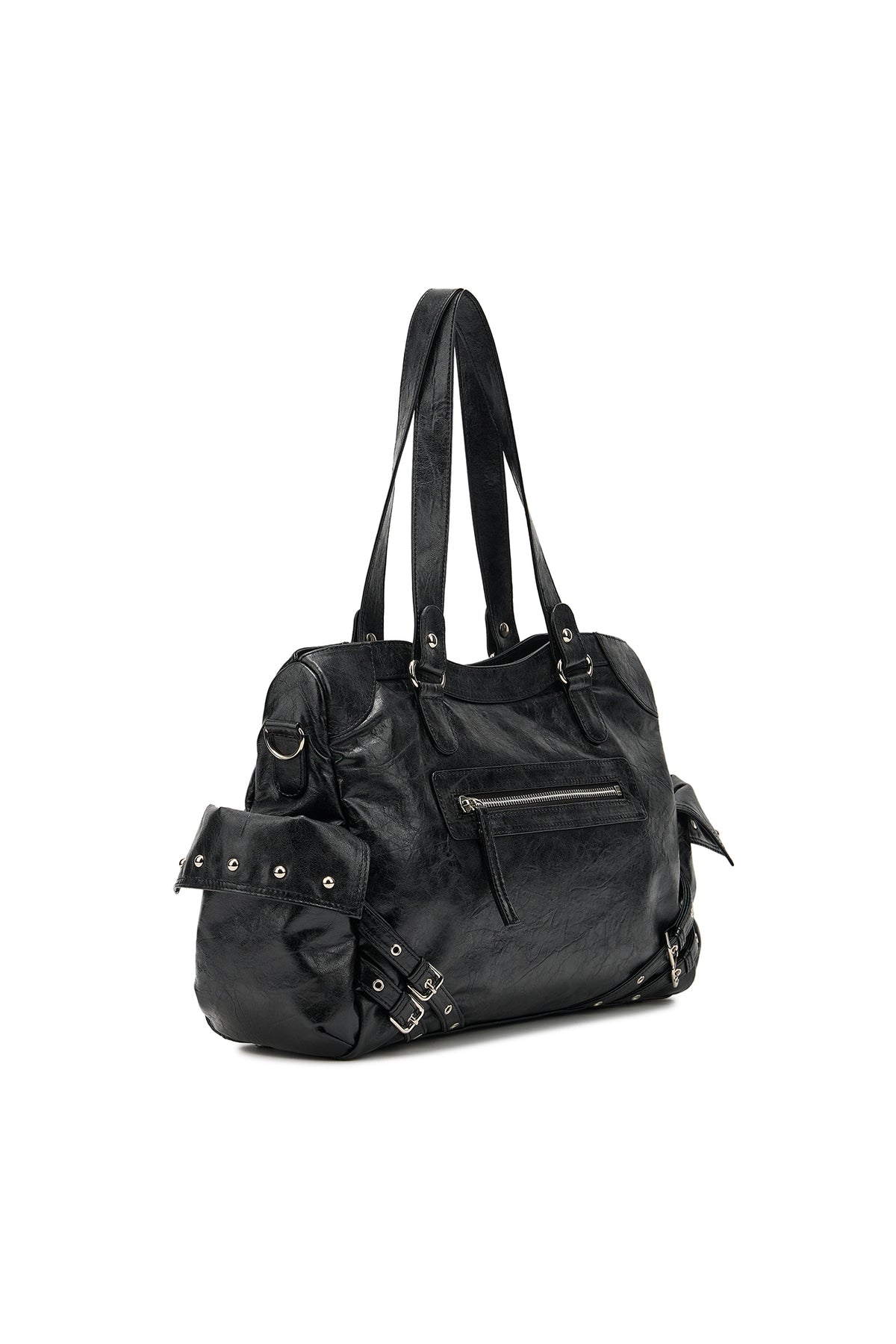 STUD POCKET BIG BAG IN BLACK — image 11