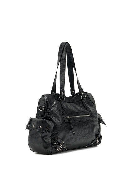 STUD POCKET BIG BAG IN BLACK — image 11