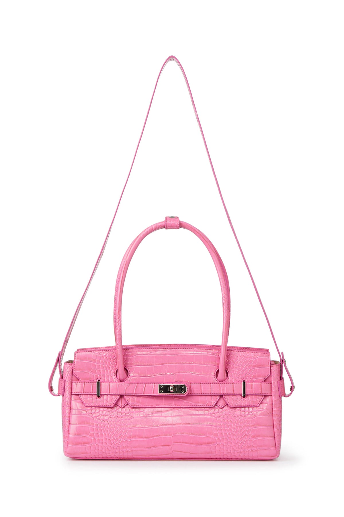 CROCODILE PATTERN TWO-WAY BAG IN PINK — image 5
