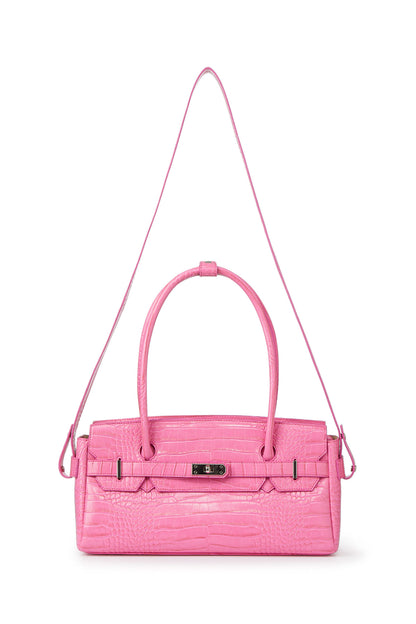 CROCODILE PATTERN TWO-WAY BAG IN PINK — image 5