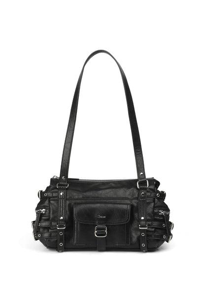 BELTED POCKET MINI SHOULDER BAG IN BLACK — image 4