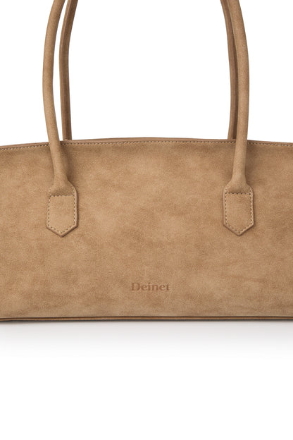 FAUX SUEDE TWO-WAY BAG IN BEIGE — image 8