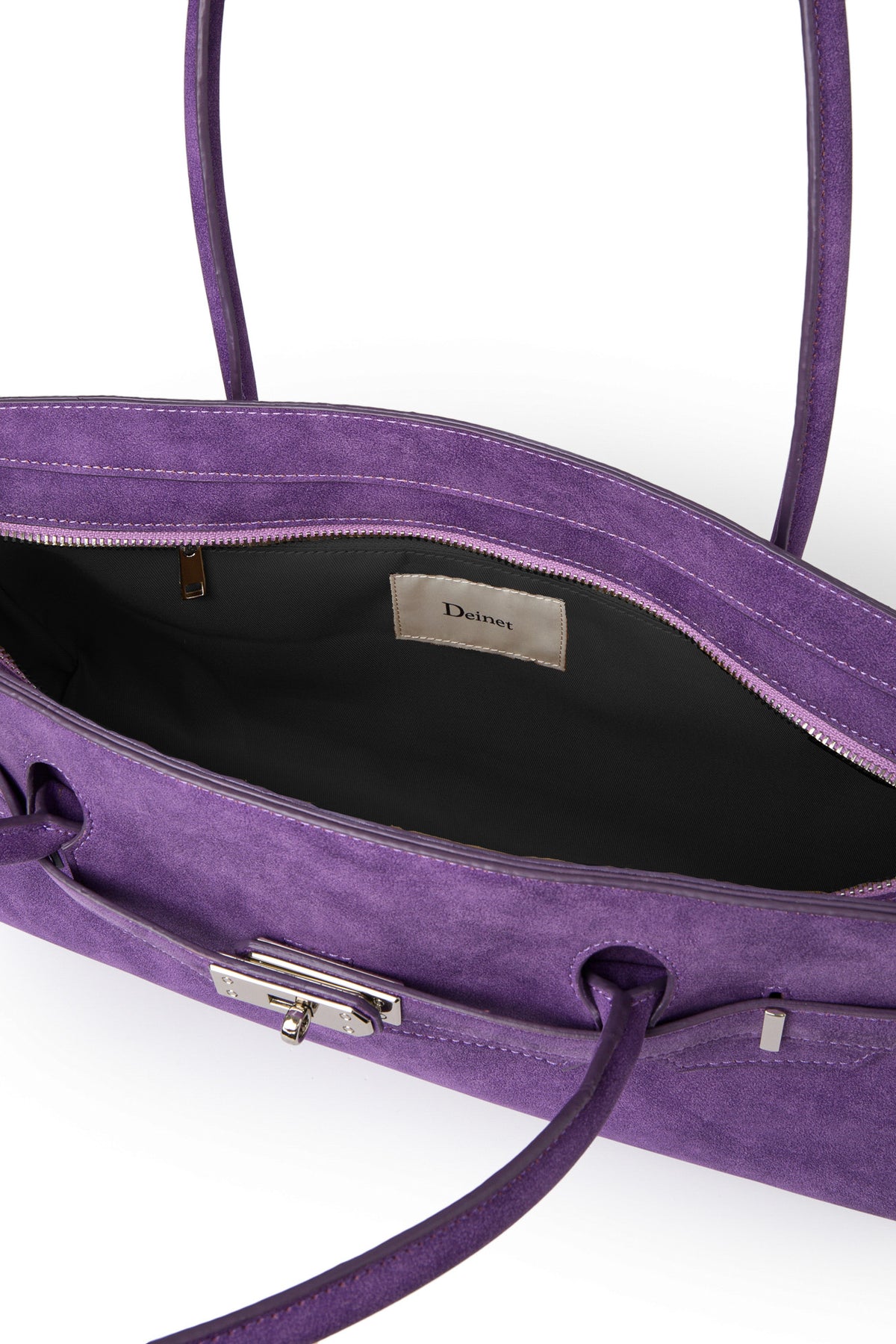 FAUX SUEDE TWO-WAY BAG IN PURPLE — image 11
