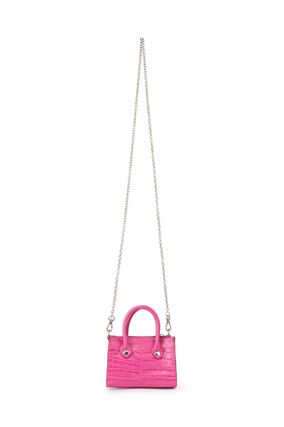 CROCODILE PATTERN CHAIN MINI BAG IN HOT PINK — image 4
