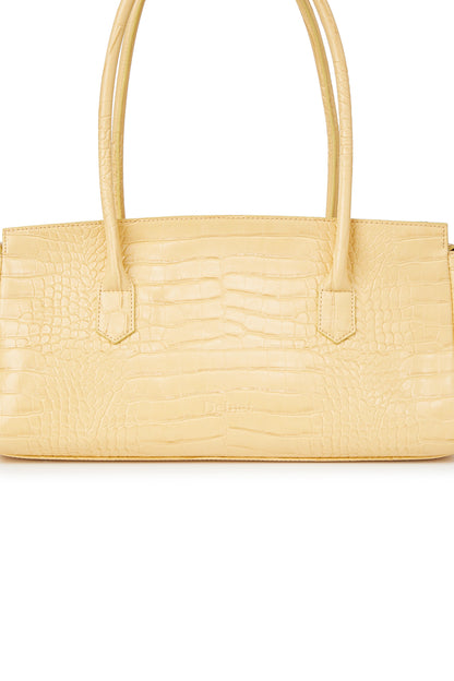 CROCODILE PATTERN TWO-WAY BAG IN BUTTER — image 8