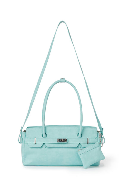 FAUX SUEDE TWO-WAY BAG IN ICE BLUE — image 6