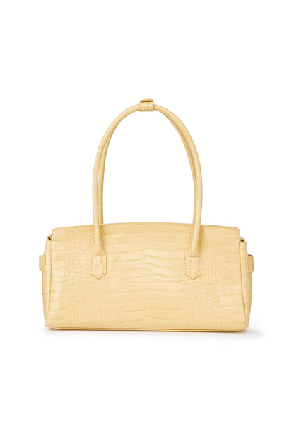 CROCODILE PATTERN TWO-WAY BAG IN BUTTER — image 4
