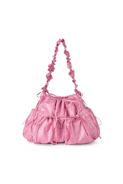 DEINET COATING SHIRRING BAG IN PINK — image 1