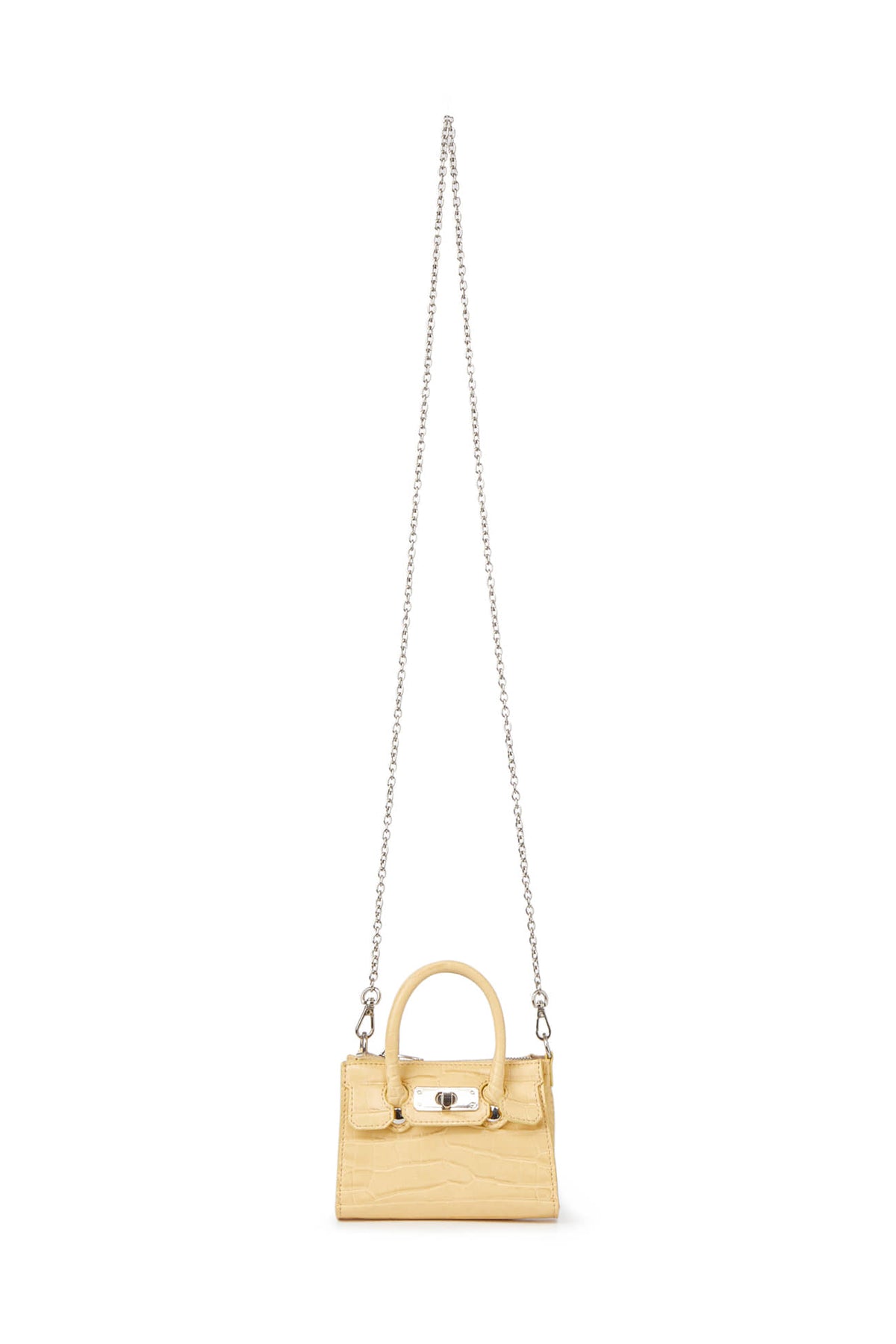 CROCODILE PATTERN CHAIN MINI BAG IN BUTTER — image 1