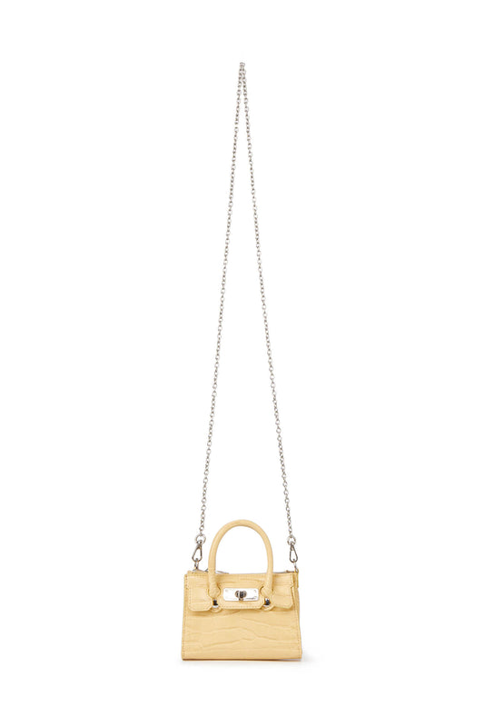 CROCODILE PATTERN CHAIN MINI BAG IN BUTTER — image 1