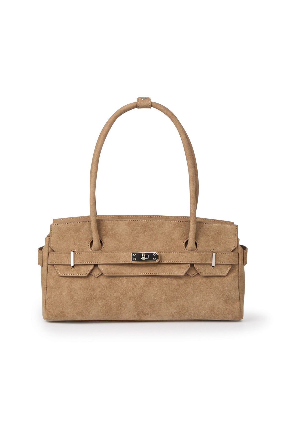 FAUX SUEDE TWO-WAY BAG IN BEIGE — image 2