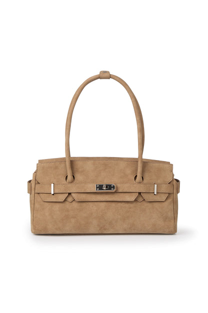 FAUX SUEDE TWO-WAY BAG IN BEIGE — image 2