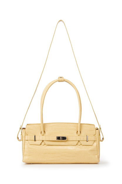 CROCODILE PATTERN TWO-WAY BAG IN BUTTER — image 5