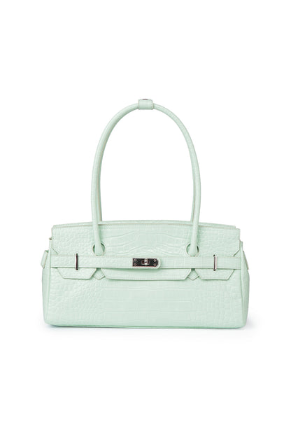 CROCODILE PATTERN TWO-WAY BAG IN MINT — image 1