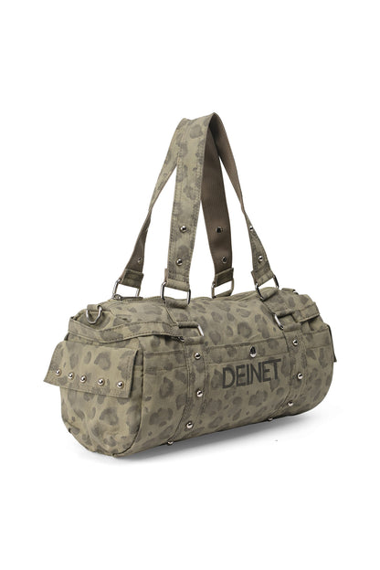LOGO DUFFLE MINI BAG IN LEOPARD KHAKI — image 5