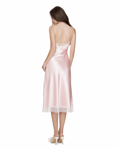 Ouah Sweetling Blush lace silky dress