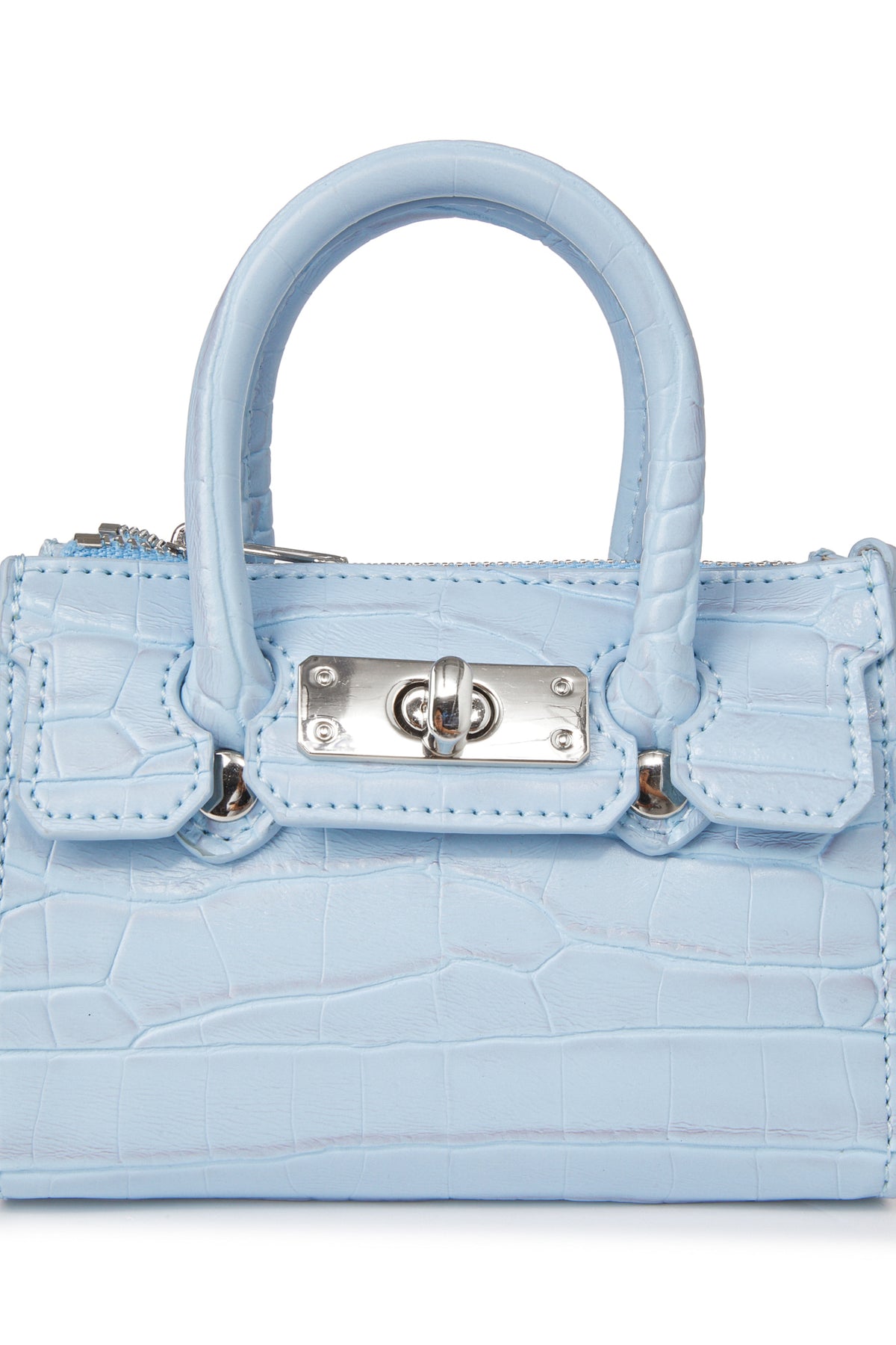 CROCODILE PATTERN CHAIN MINI BAG IN ICE BLUE — image 6