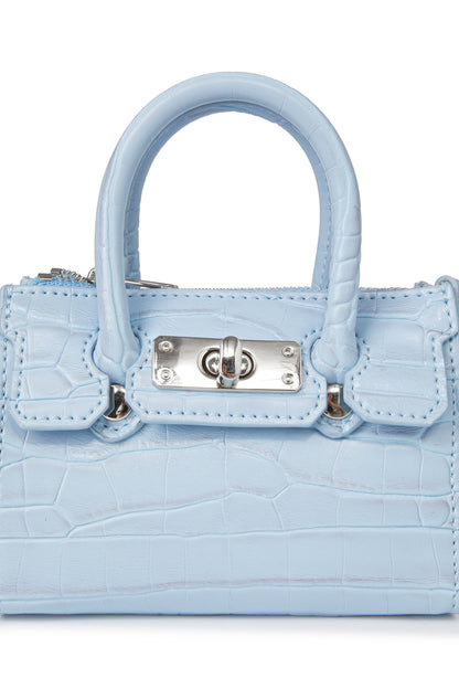 CROCODILE PATTERN CHAIN MINI BAG IN ICE BLUE — image 6