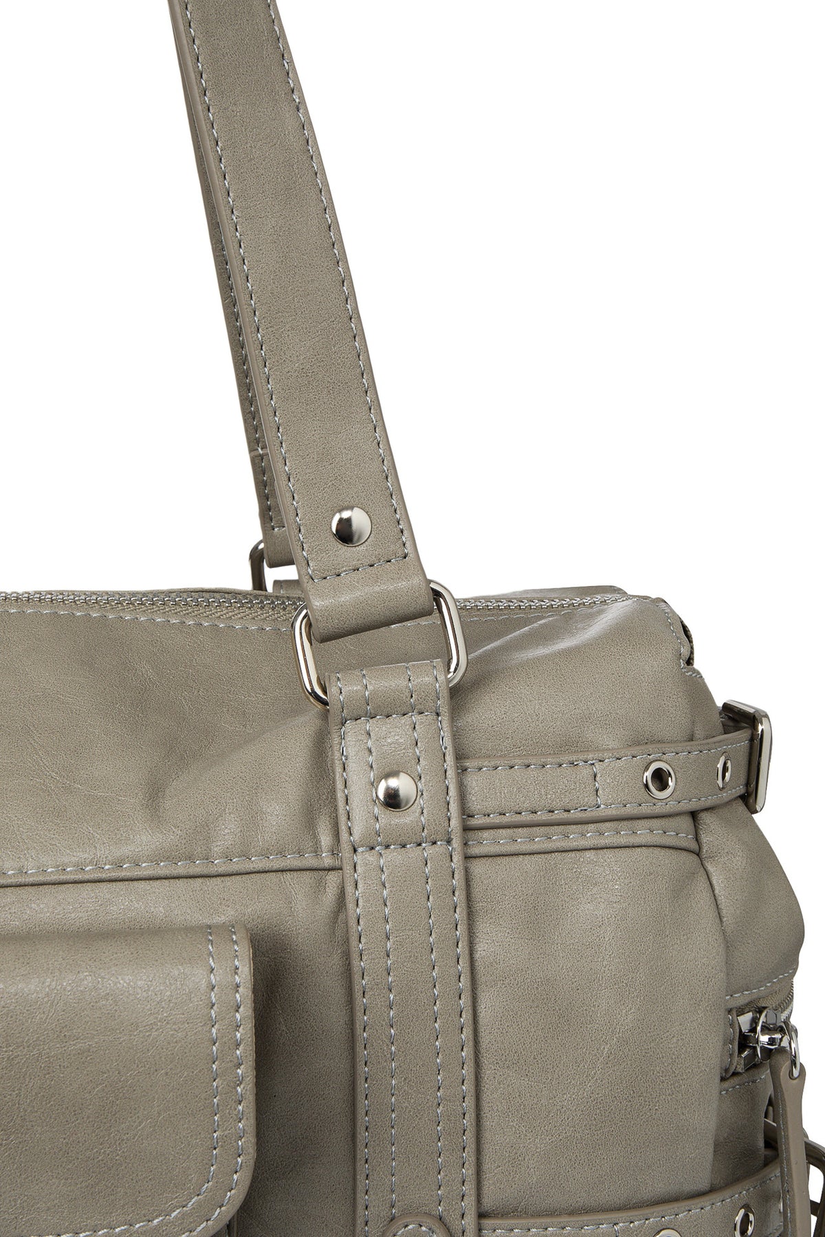 BELTED POCKET SHOULDER BAG IN GREY — image 8