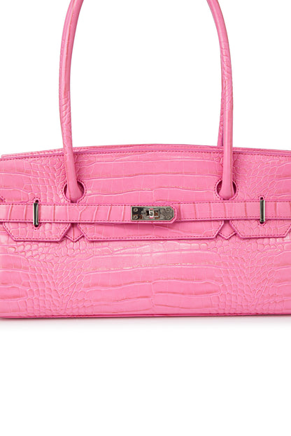 CROCODILE PATTERN TWO-WAY BAG IN PINK — image 7