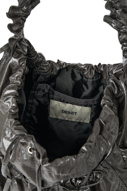 DEINET COATING SHIRRING BAG IN CHARCOAL — image 8